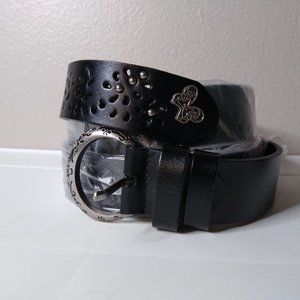 Black And Silver Butterfly And Flowers Belt 49 Inches Long
